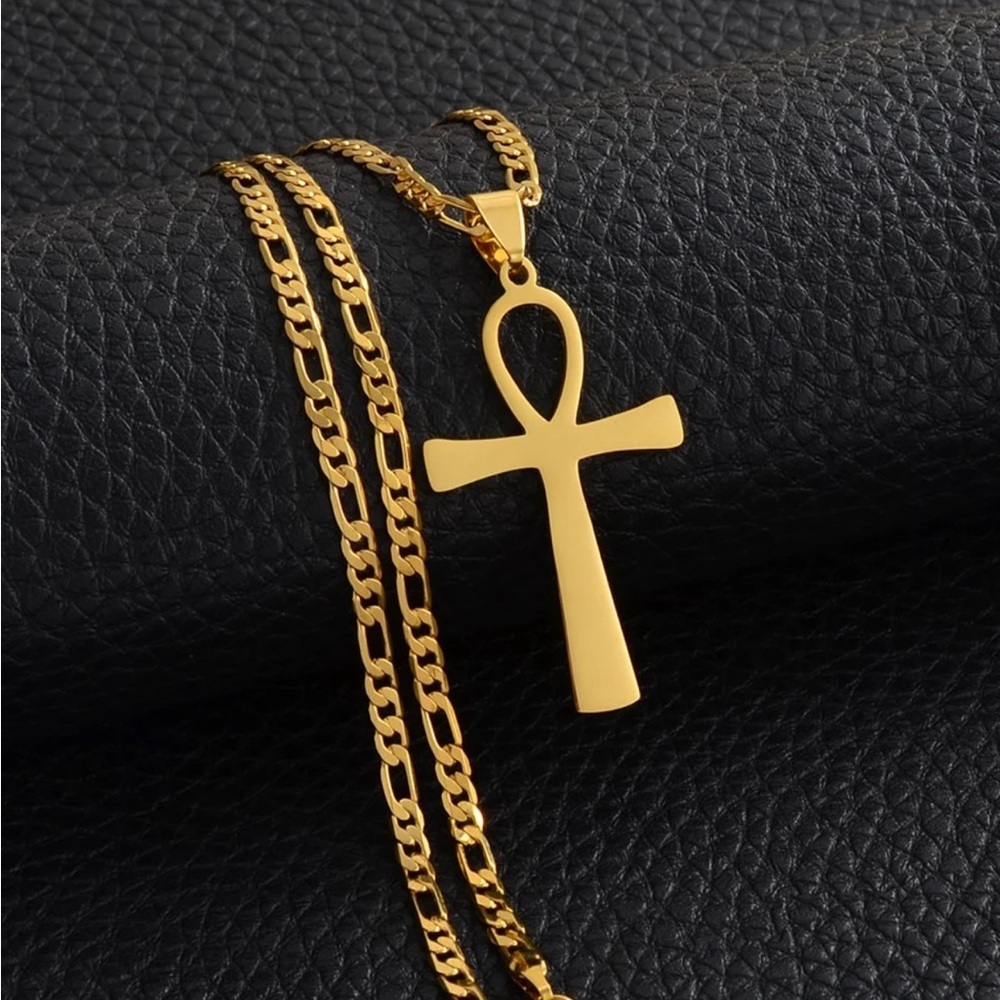 Gold ankh necklace